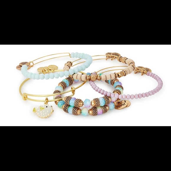 ALEX AND ANI Pufferfish Set Of 5 Bangle Bracelets - Picture 2 of 7